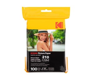 Фотобумага Kodak Paper Glossy, глянцевая, 10x15 см, 210г/м2, 100 листов