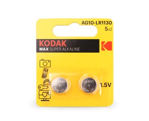Элемент питания (батарейка) Kodak AG10 (LR1130, LR54, 389) /1шт
